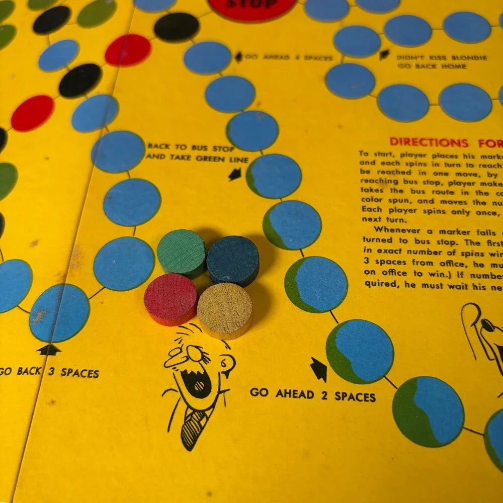Blondie and Dagwood's Race for the Office Game 1950 Board Game Cardboard Spinner